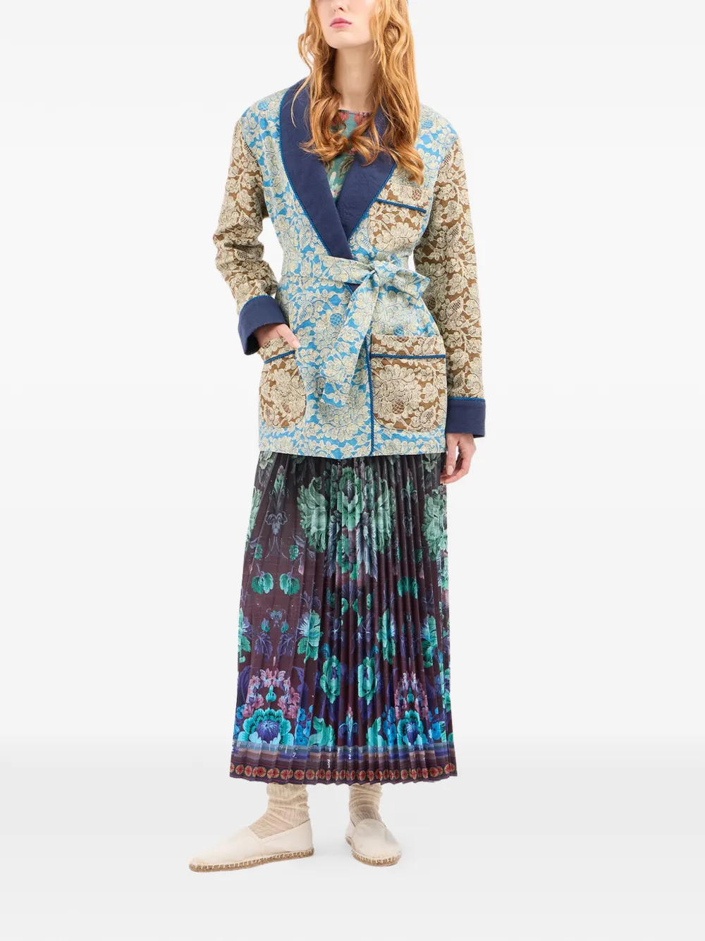 Pierre-Louis Mascia Maxi-rok met plooien en bloemenprint Groen