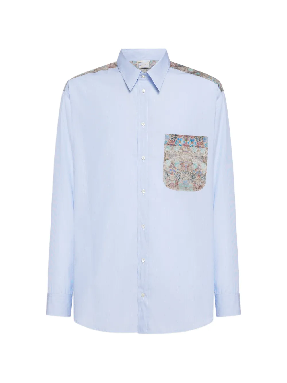 Pierre-Louis Mascia Alorhi tapestry-print chest-pocket shirt - Blu