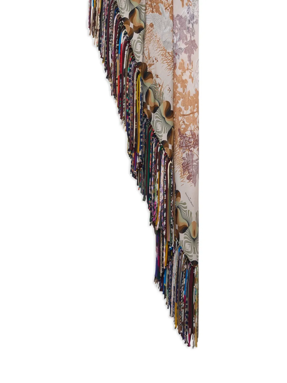  Pierre-louis Mascia Abstract-print Fringed Scarf - Neutrals 