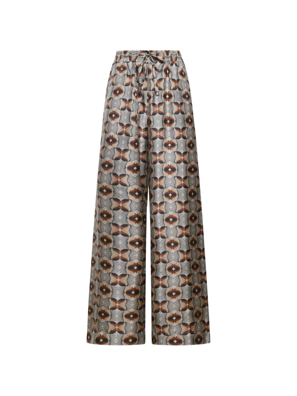 Pierre-Louis Mascia Aloe geometric palazzo trousers - Grigio
