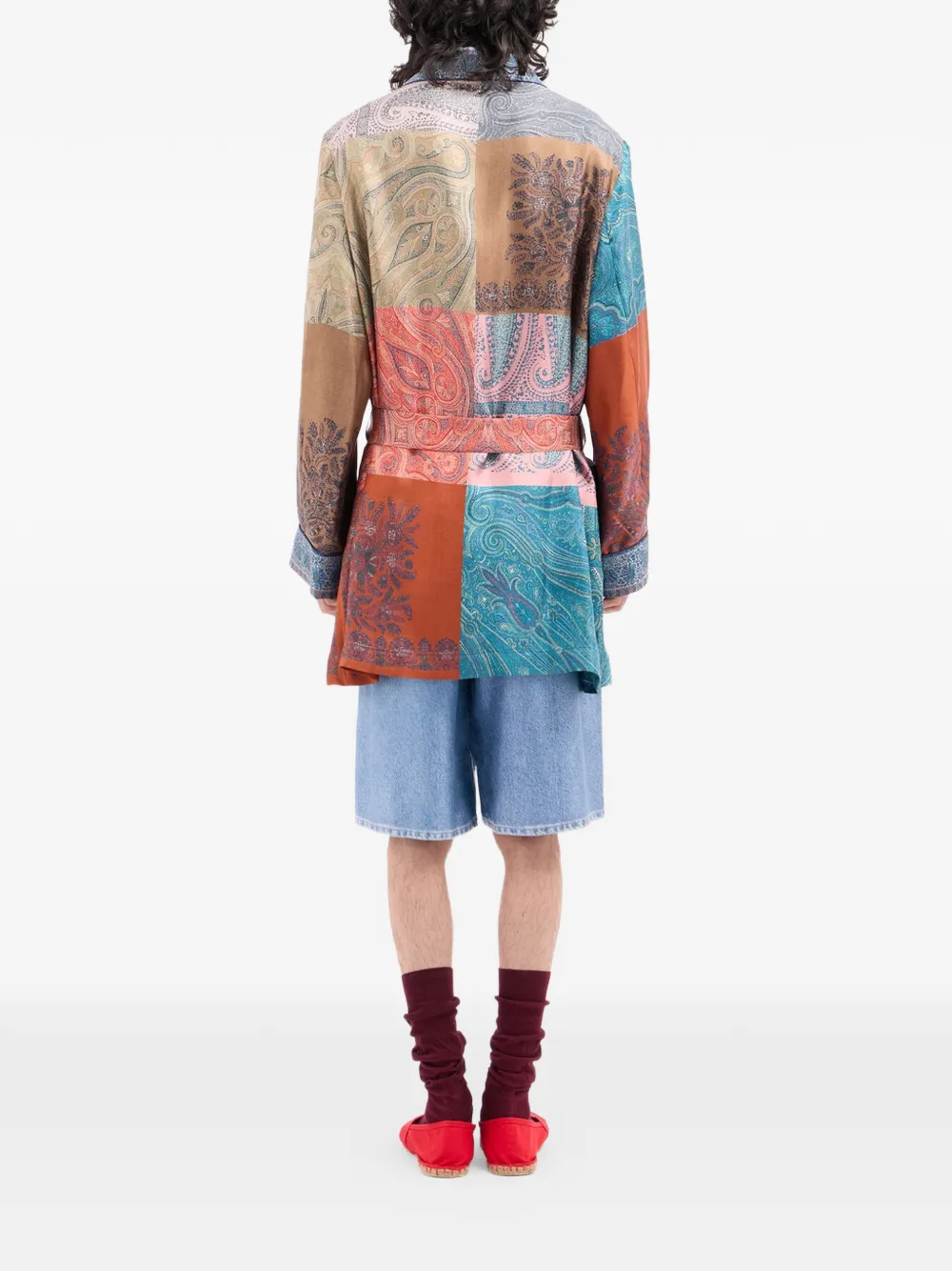 Pierre-Louis Mascia Badjas met paisley-print en ceintuur Blauw