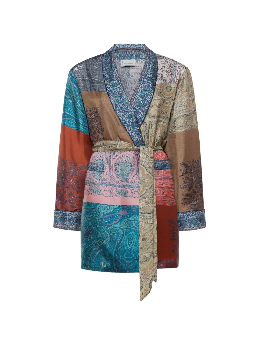 Pierre-Louis Mascia belted paisley-print kimono - Blu