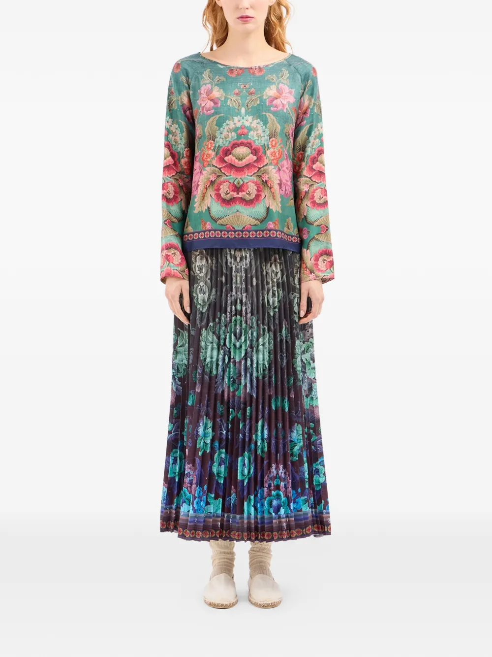 Aloe Long-Sleeve Floral Blouse