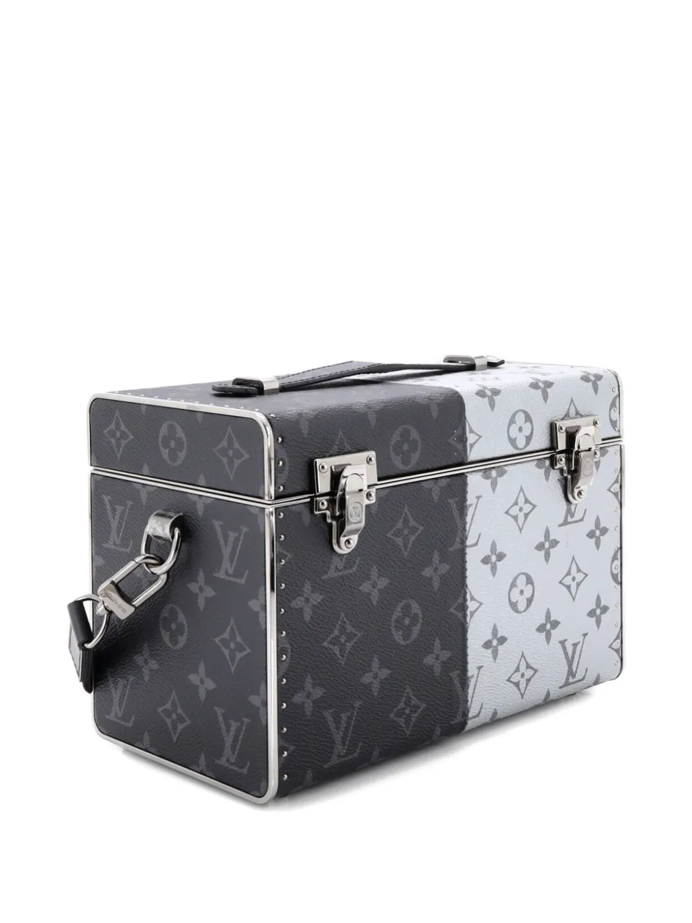  Louis Vuitton Pre-owned Trunk Monogram Eclipse Split Canvas Mini Shoulder Bag - Black 