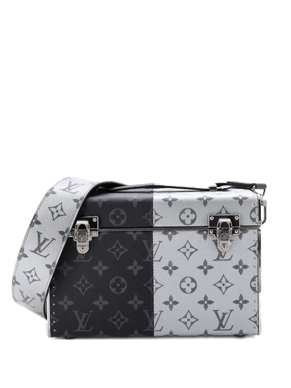 Louis Vuitton Pre-Owned Trunk Monogram Eclipse Split Canvas Mini shoulder bag - Nero