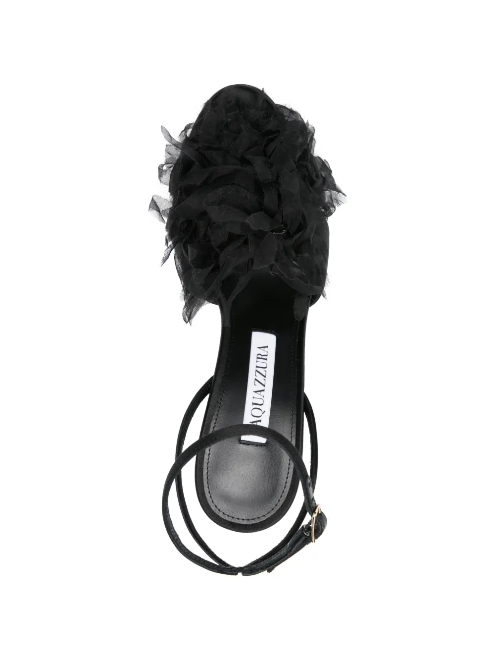 Aquazzura Poème flower-embellishment sandals Zwart