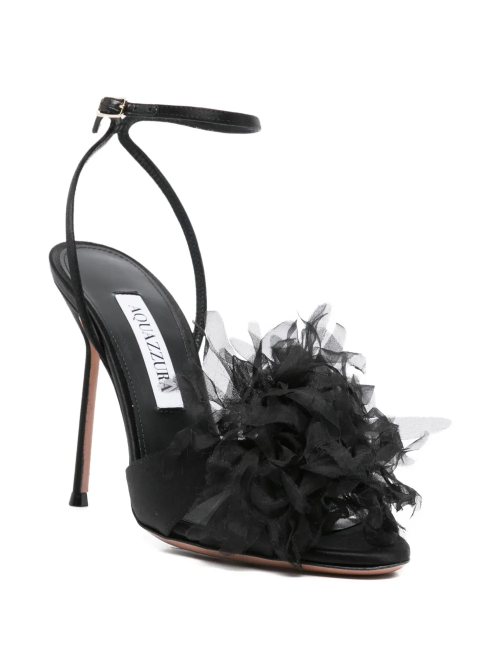 Aquazzura Poème flower-embellishment sandals Zwart