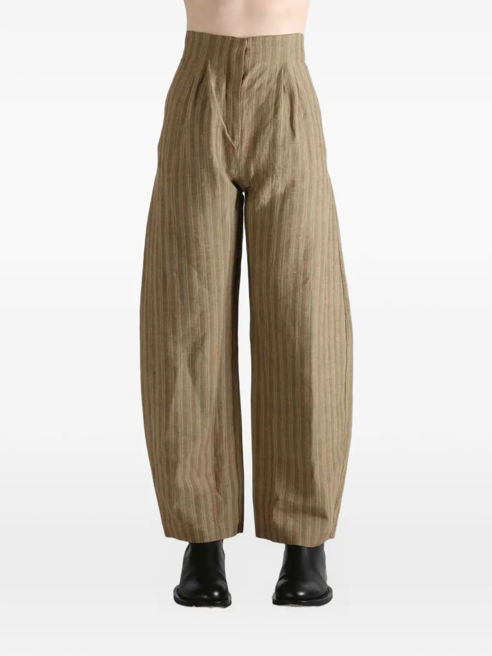 Cortana Edith Striped Trousers in Neutrals, view 2