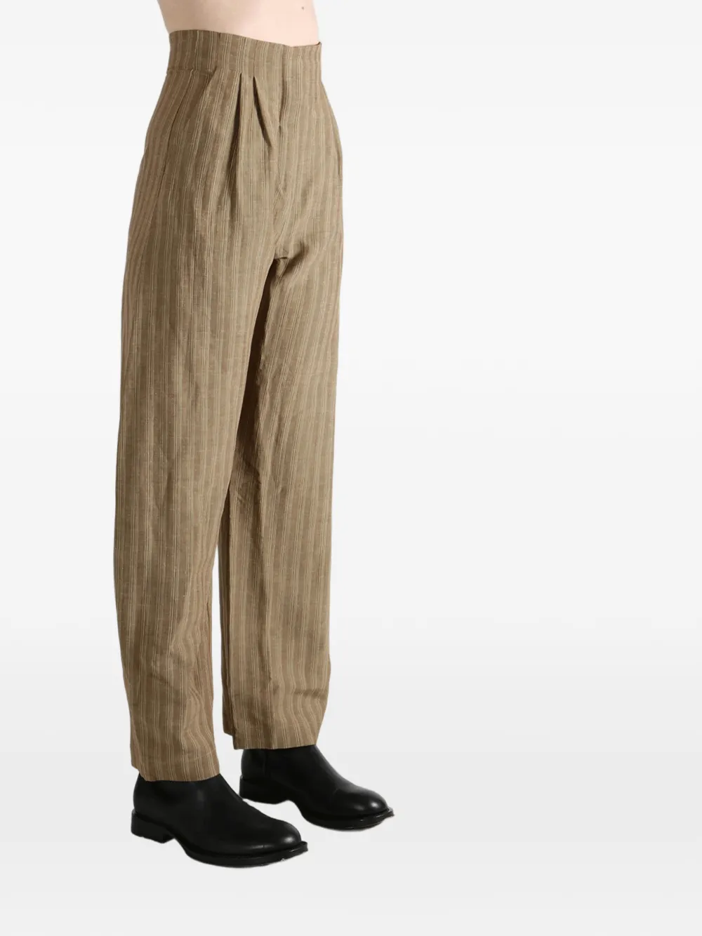 Cortana Edith Striped Trousers in Neutrals, view 3