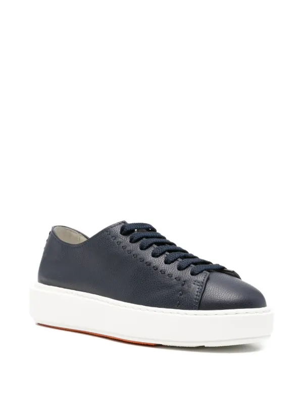 Santoni レザースニーカー | ブルー | FARFETCH JP