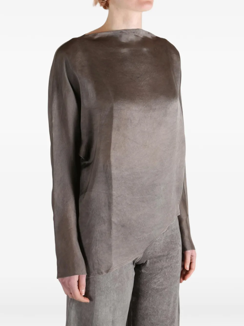  Cortana Asymmetric Long-sleeve Top - Grey 