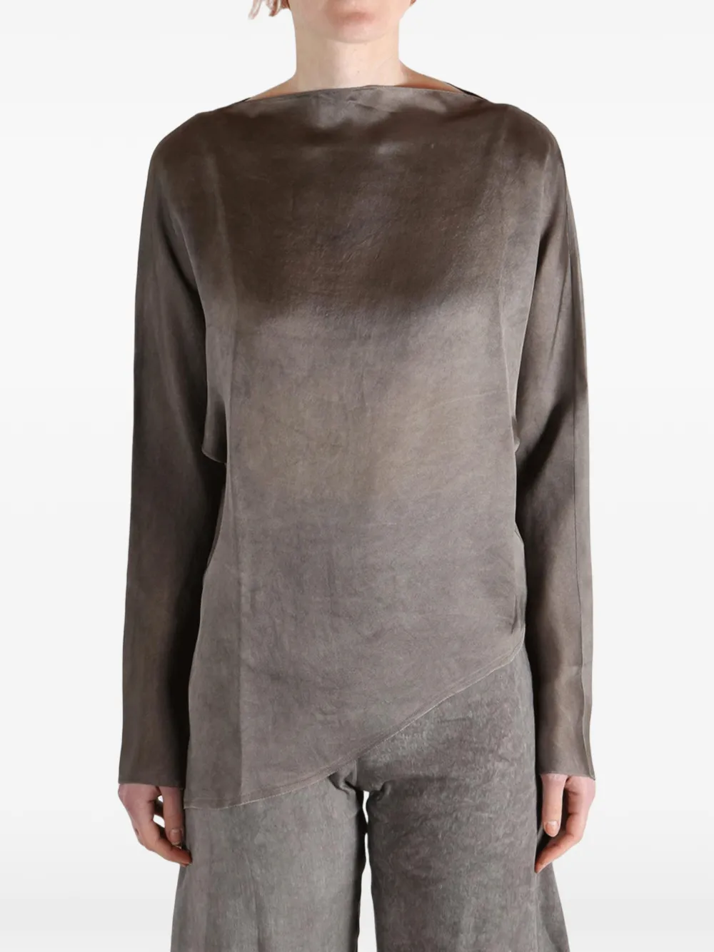 Cortana asymmetric long-sleeve top - Grigio