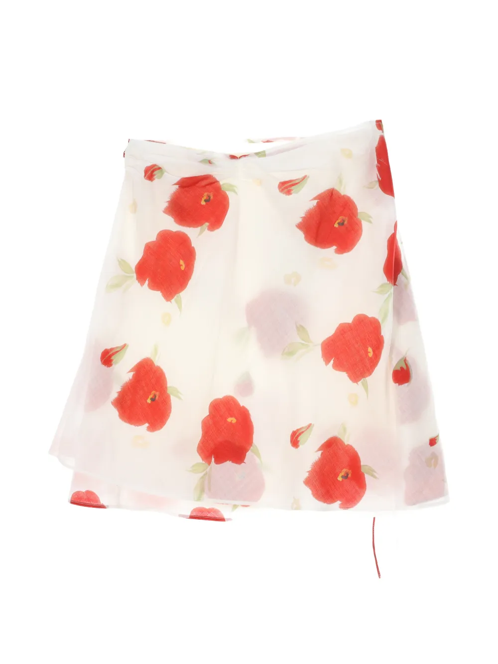 Samuel Gui Yang Floral Wrap Skirt In White