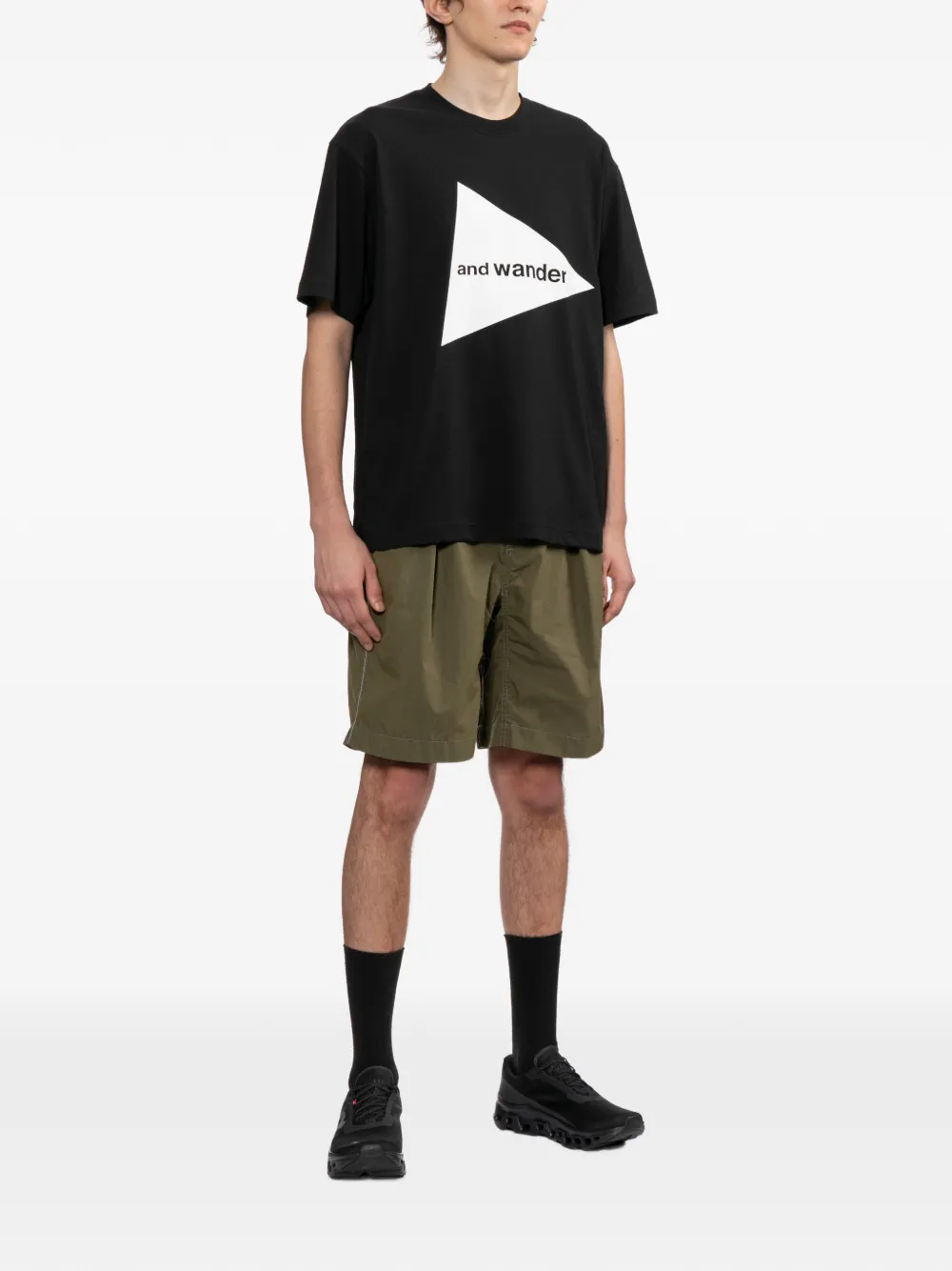 and Wander T-shirt met logo Zwart