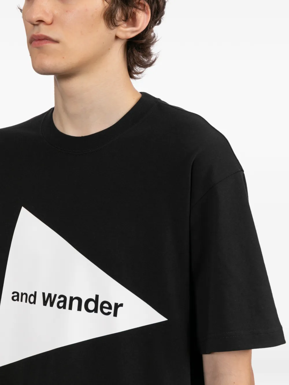 and Wander T-shirt met logo Zwart