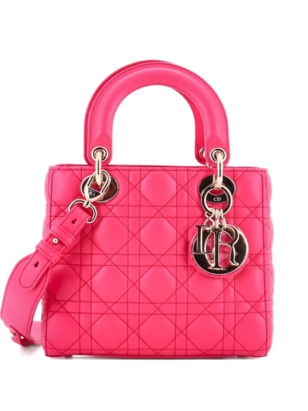 Christian Dior Pre-Owned My ABCDior Lady Dior Bag Cannage Quilt Lambskin crossbody bag - Rosa