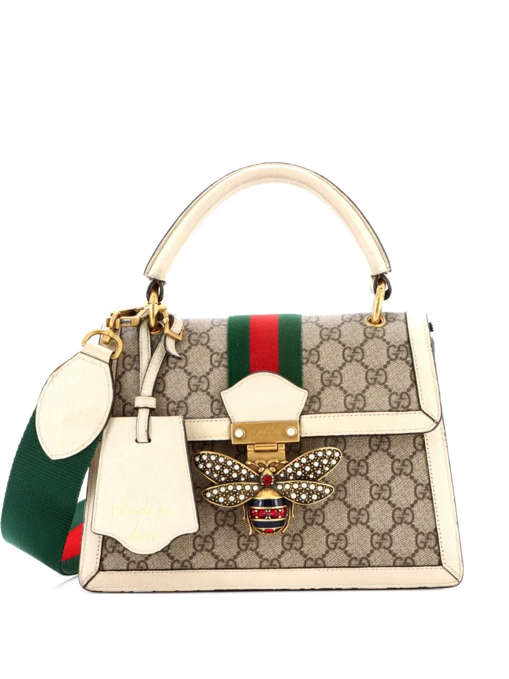 Gucci Pre-Owned Queen Margaret Top Handle Bag GG Coated Canvas with Leather Small satchel - Marrone