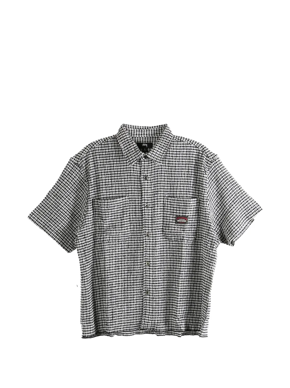 Stüssy Kariertes Hemd in Knitteroptik - Weiß