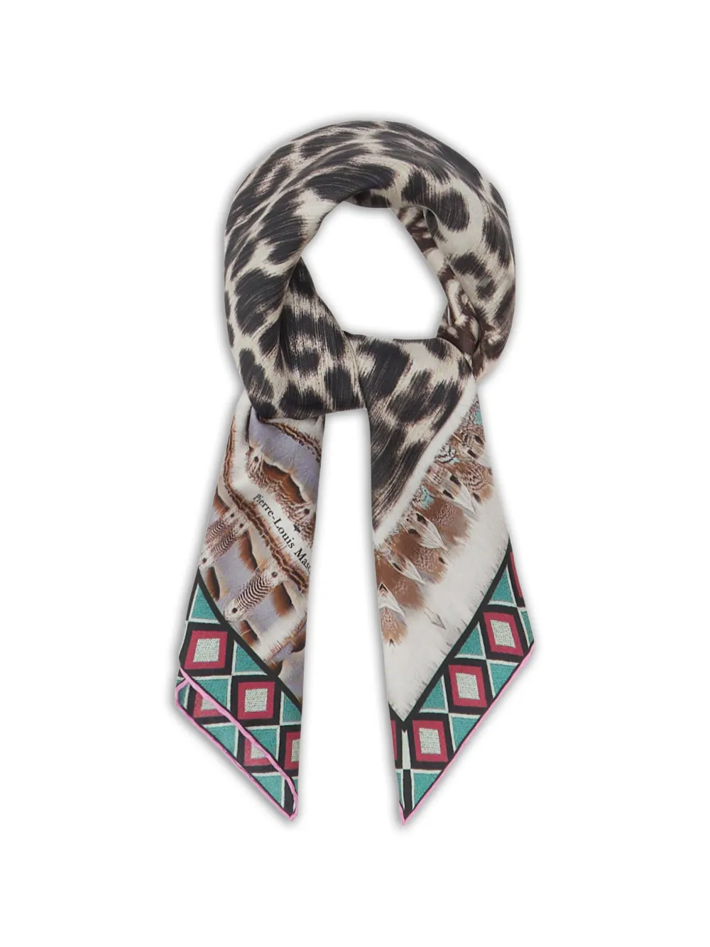  Pierre-louis Mascia Aloeuw Leopard Geometric Silk Scarf - Neutrals 