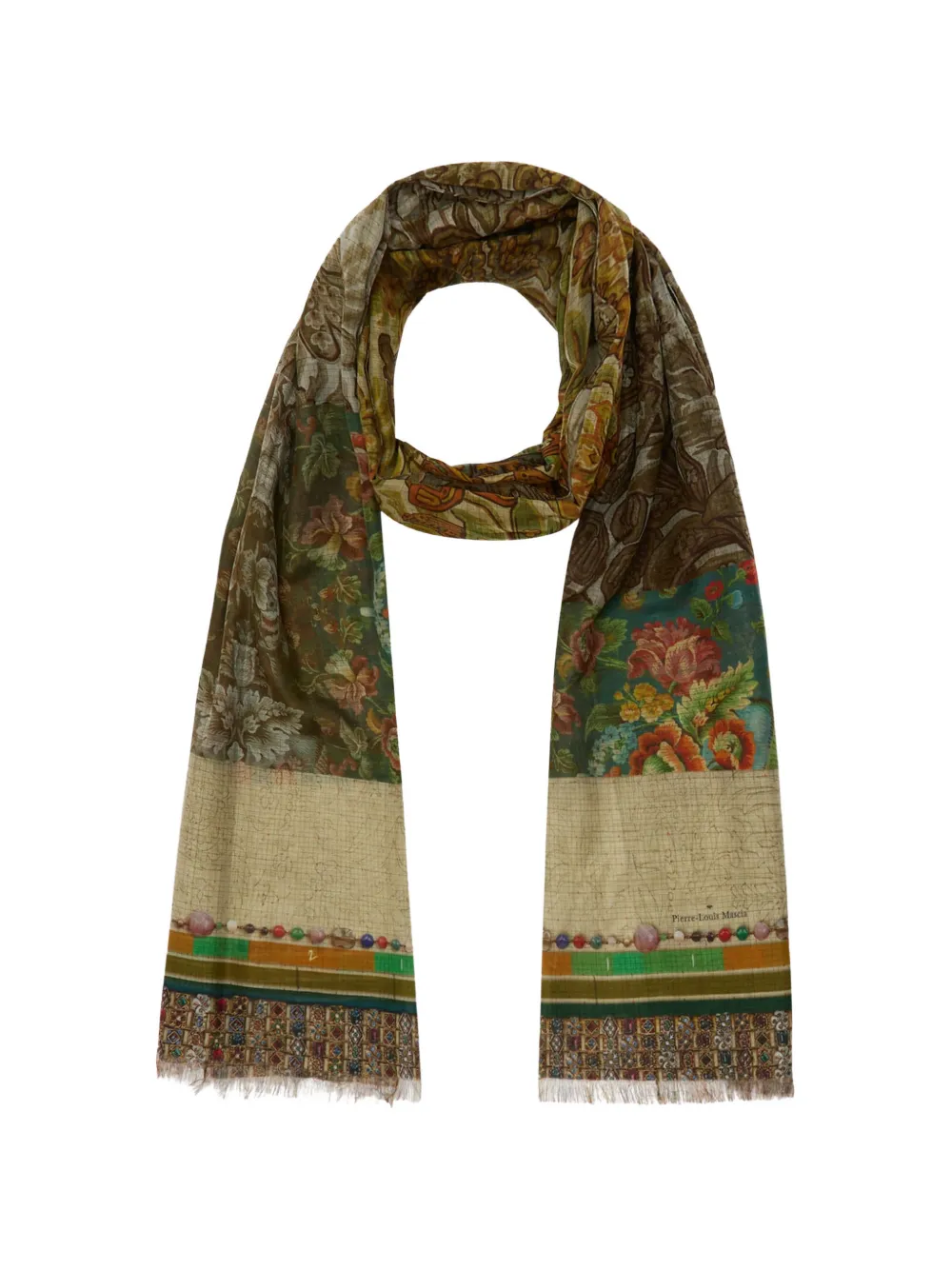 Pierre-Louis Mascia Hawnbci printed scarf - Marrone