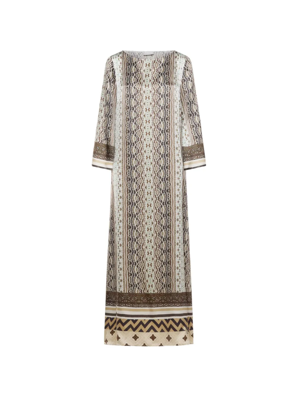 Pierre-Louis Mascia Mutka geometric floral midi dress - Toni neutri