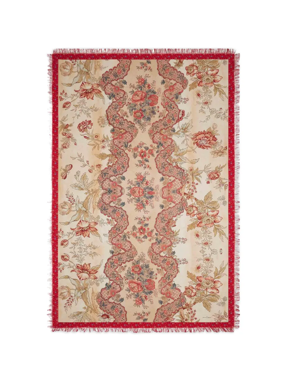 Pierre-Louis Mascia Aloeuw fringed floral silk scarf - Toni neutri