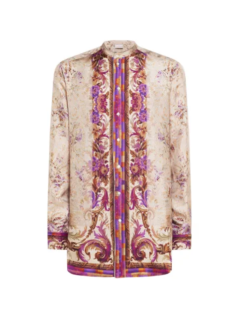 Pierre-Louis Mascia Aloe mandarin-collar silk shirt