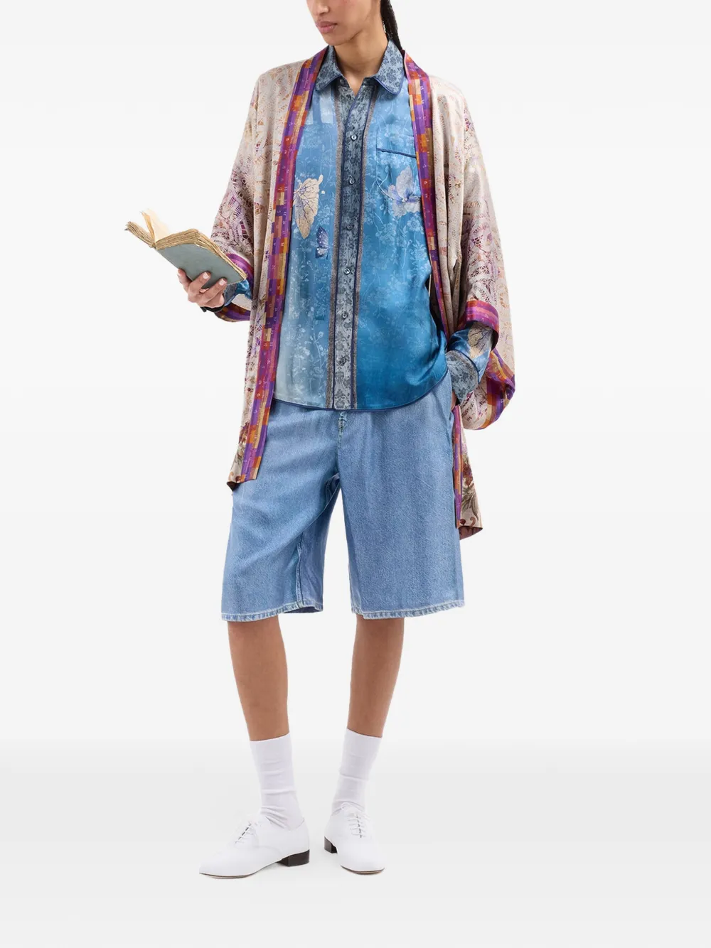 Paisley Print Silk Coat