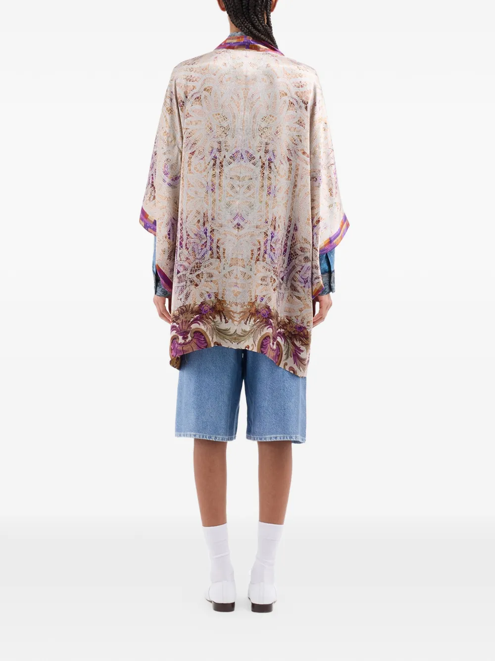 Paisley Print Silk Coat