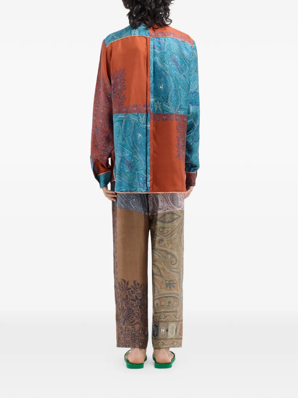 Pierre-Louis Mascia Aloe shirt met paisley-print en patchwork Blauw
