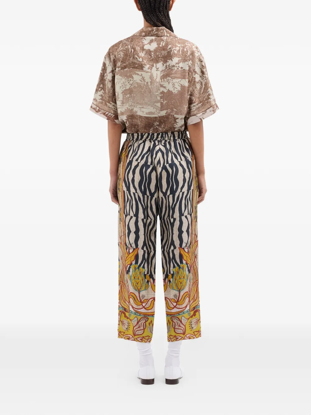 Pierre-Louis Mascia Aloe broek met zebraprint Beige