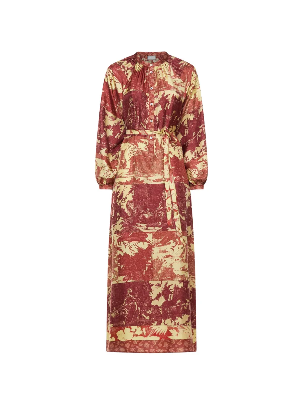 Pierre-Louis Mascia Aloe pastoral-print maxi dress - Rosso