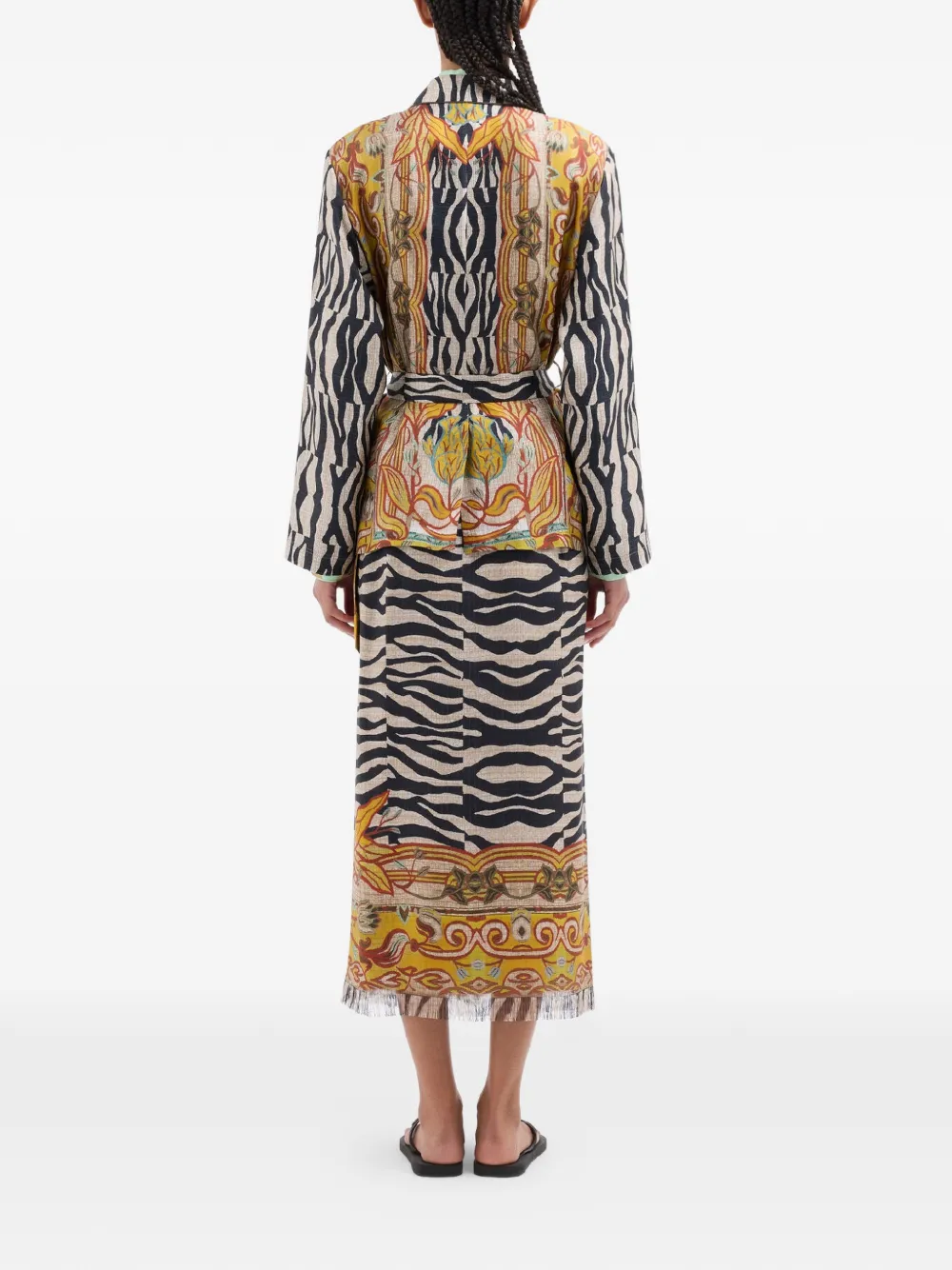 Aloe Zebra Floral Jacquard Jacket