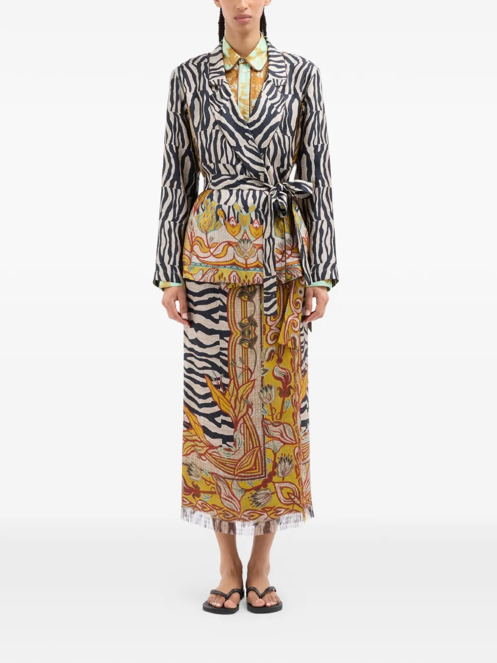 Aloe Zebra Floral Jacquard Jacket