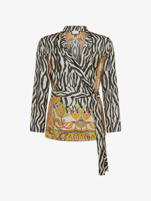 Pierre-Louis Mascia Aloe zebra floral jacquard jacket