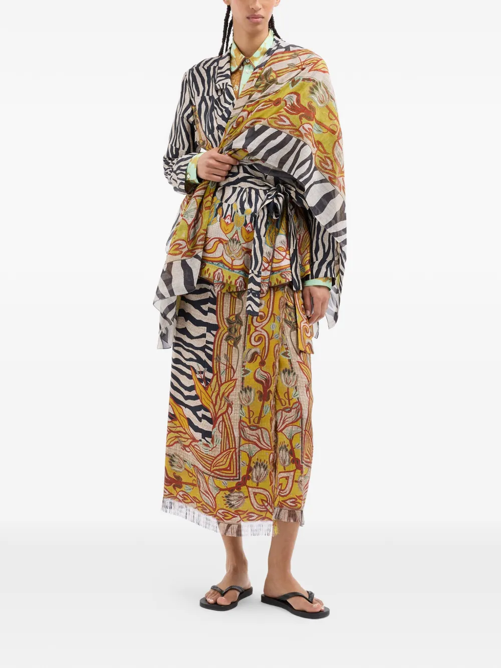 Aloe Zebra Floral Jacquard Jacket