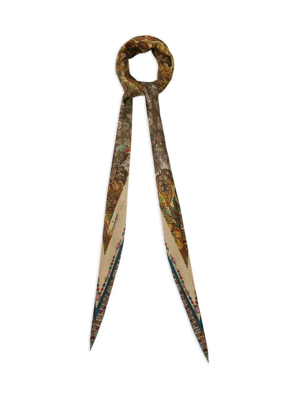 Pierre-Louis Mascia Aloeuw floral paisley silk scarf - Toni neutri