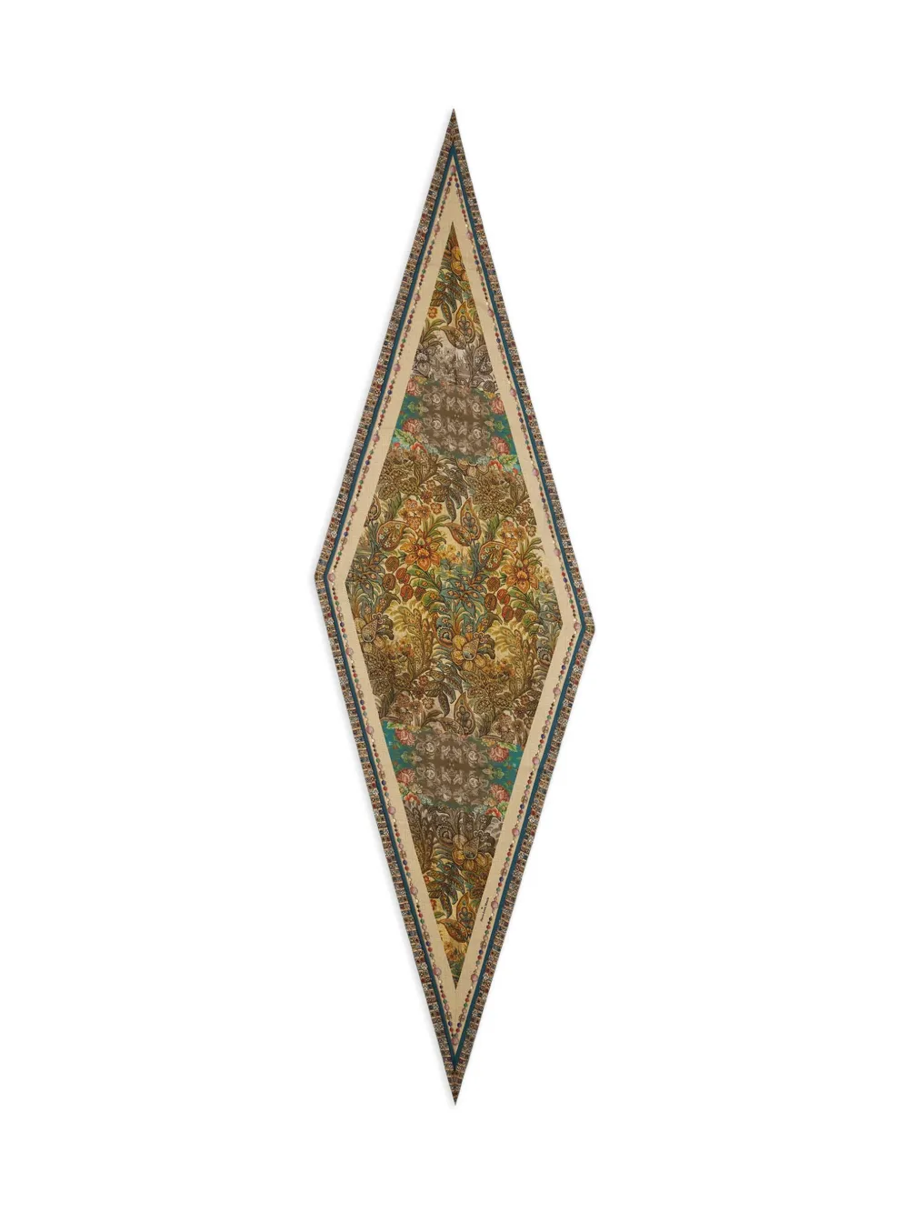 Pierre-Louis Mascia Aloeuw zijden sjaal met bloemen- en paisley-print Beige