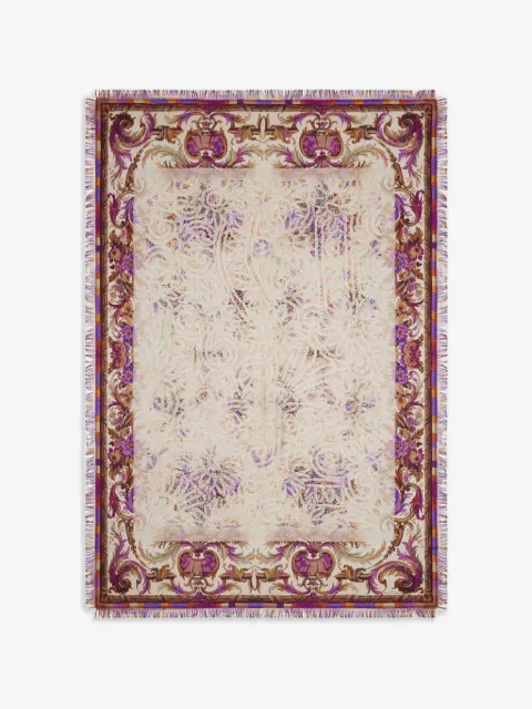 Pierre-Louis Mascia Aloeuw baroque-patterned fringed silk scarf