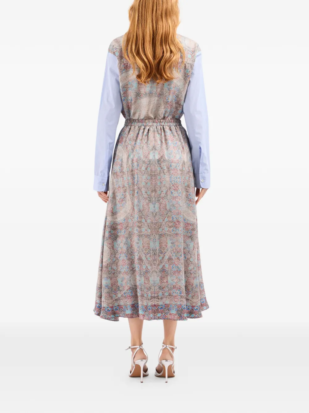 Pierre-Louis Mascia Aloe midi-rok met A-lijn en print Beige