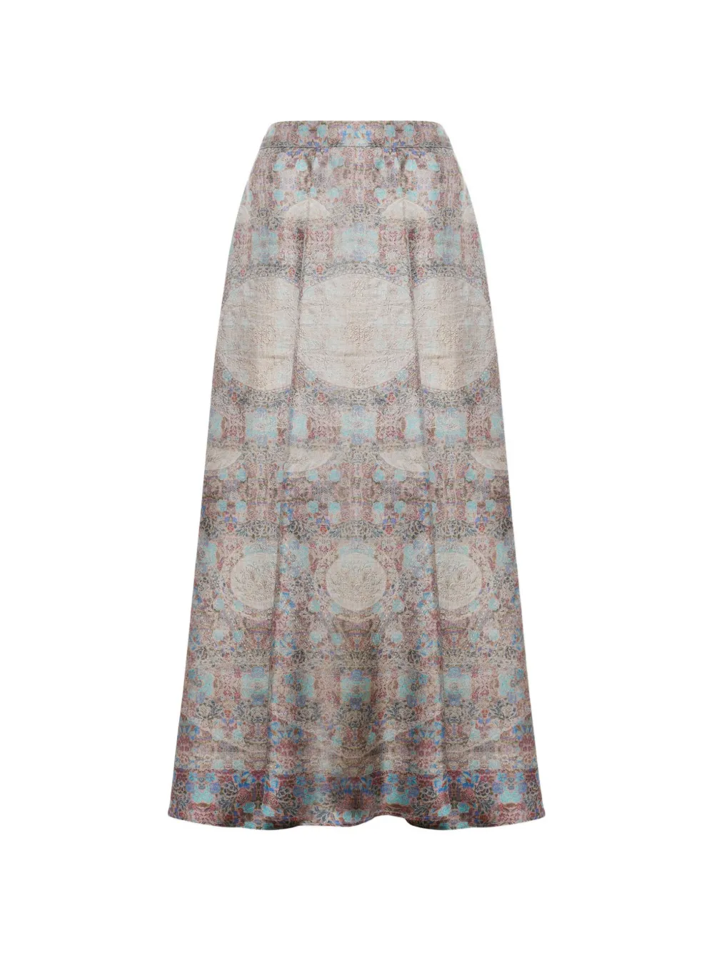 Pierre-Louis Mascia Aloe A-line printed midi skirt - Toni neutri