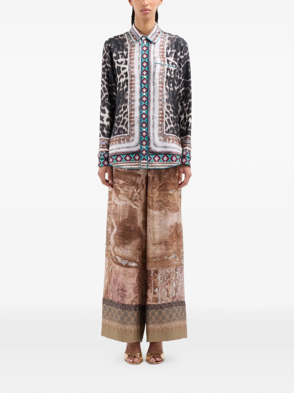 Aloe Leopard-Print Silk Shirt