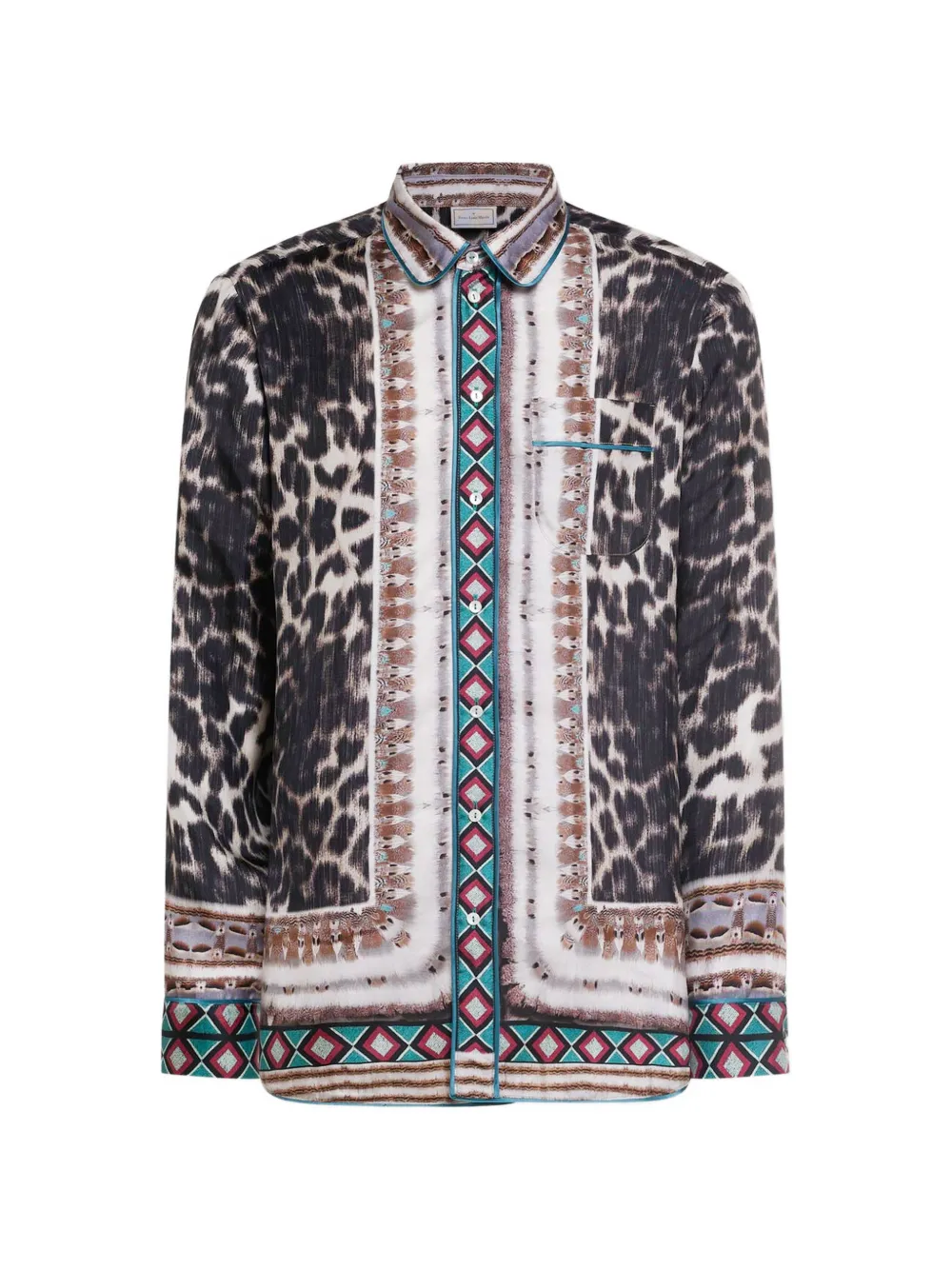 Pierre-Louis Mascia Aloe leopard-print silk shirt - Nero