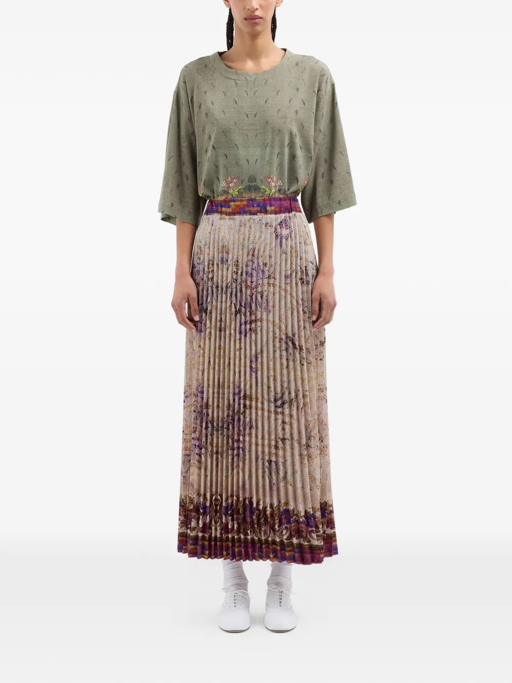 Ceto Pleated Maxi Skirt