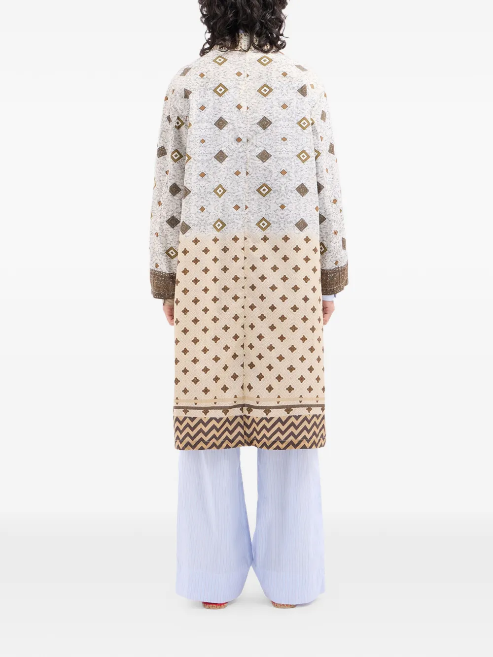 Pierre-Louis Mascia Integmosfre jas met geometrische print Bruin