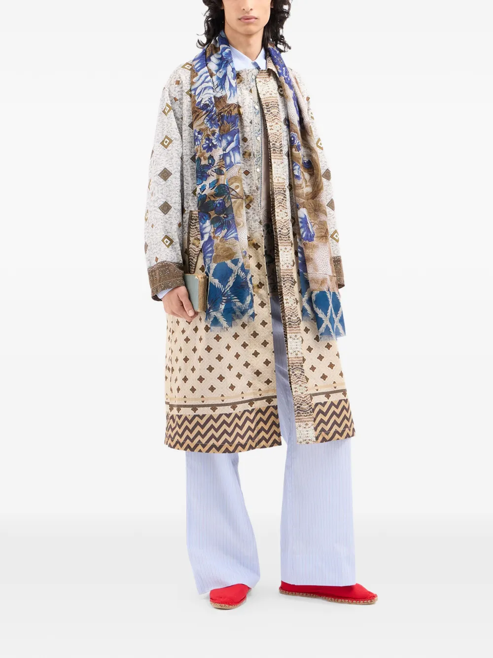 Pierre-Louis Mascia Integmosfre jas met geometrische print Bruin
