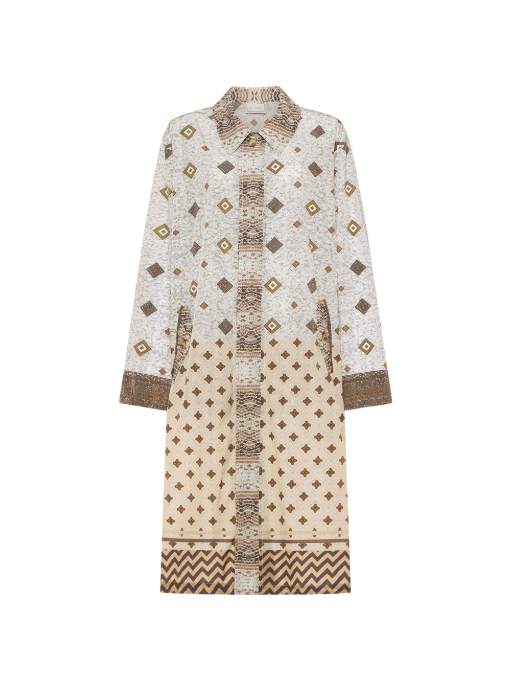Pierre-Louis Mascia Integmosfre geometric-print coat - Marrone