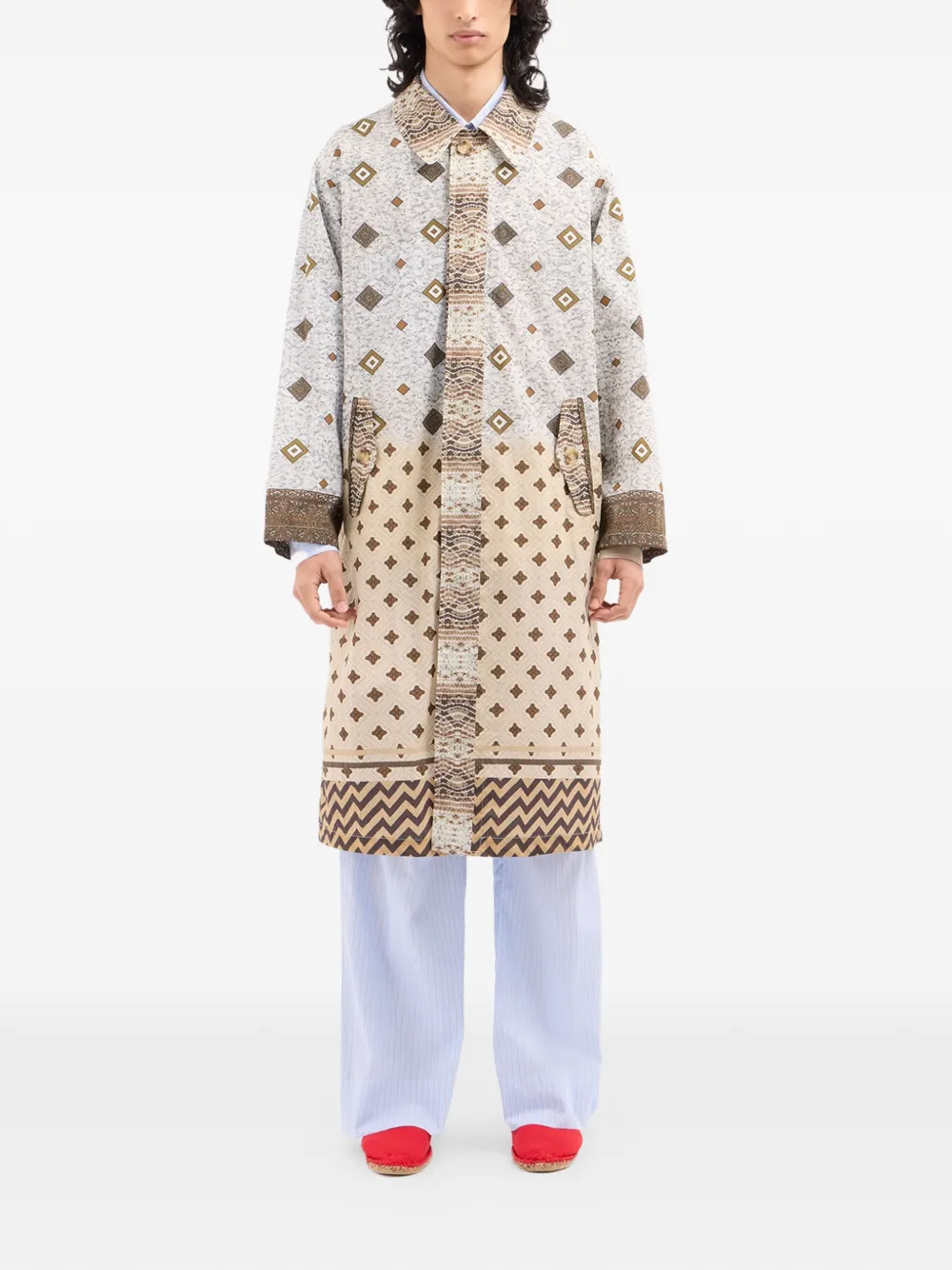 Pierre-Louis Mascia Integmosfre jas met geometrische print Bruin
