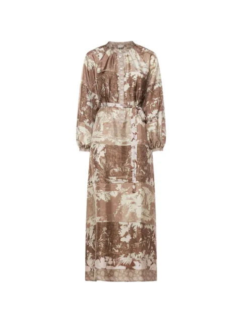 Pierre-Louis Mascia Aloe gathered-detail midi shirt dress