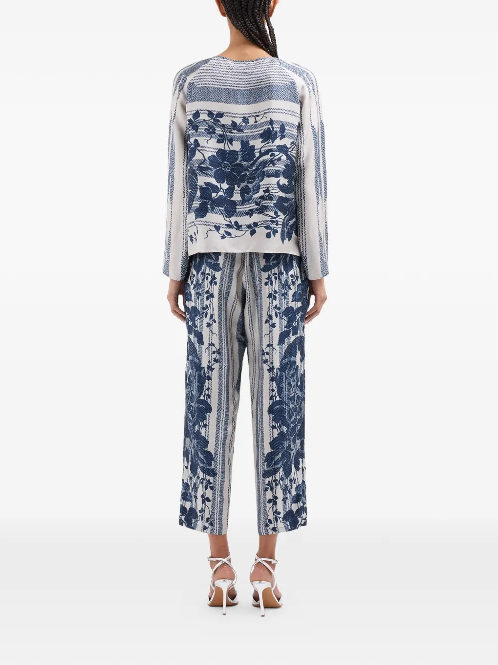 Pierre-Louis Mascia Aloe blouse met bloemenprint en lange mouwen Blauw